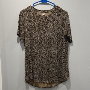 Old Navy Brown Leopard Print Short Sleeve Top